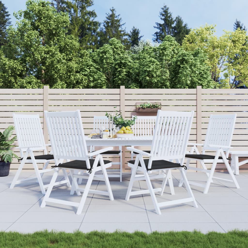 Gartenstuhlkissen 6er-Set, Schwarz