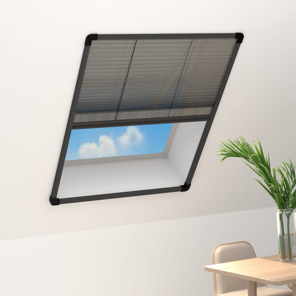 Vidaxl pleated window screen 80x100 cm aluminum
