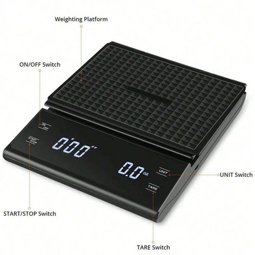 Automatische Kaffeewaage mit Timer – 0,1g Genauigkeit